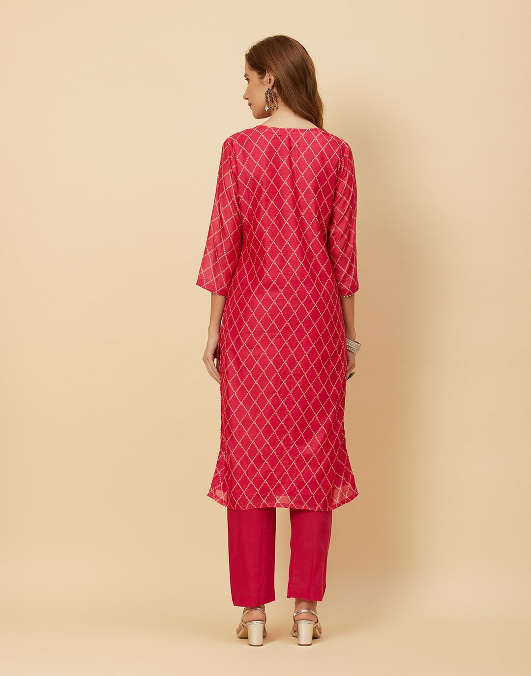 Embroidered Chanderi Kurti With Pant