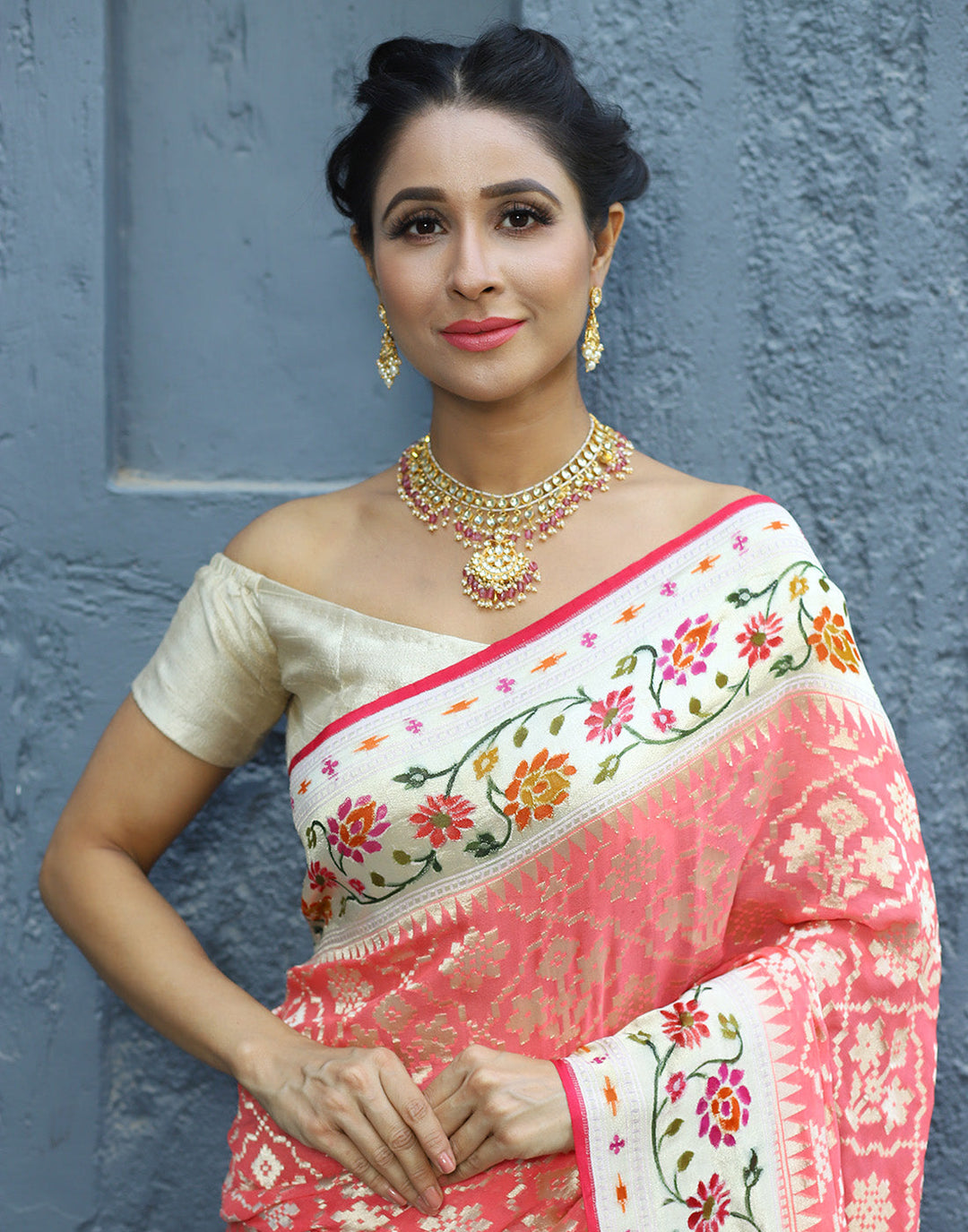MBZ Meena Bazaar-Banarasi Georgette Khaddi Saree