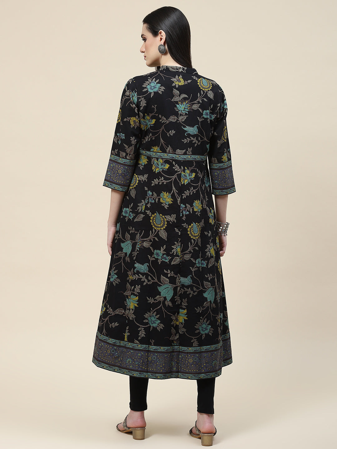 Floral Printed Cotton Kurta With Inner