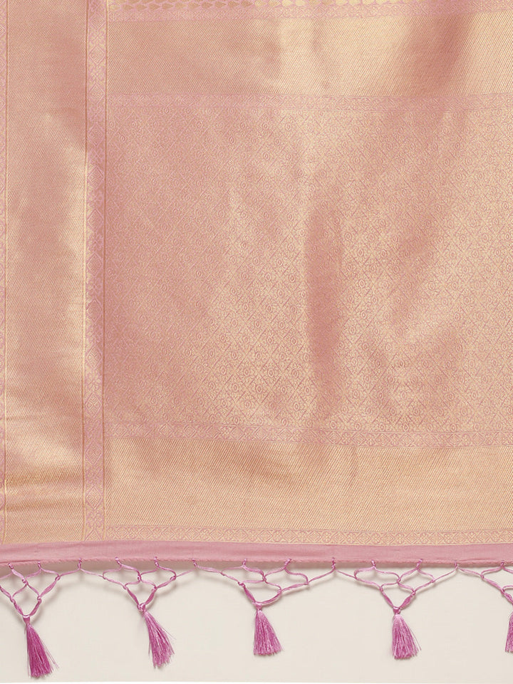 Plain Zari Border Art Handloom Woven Saree