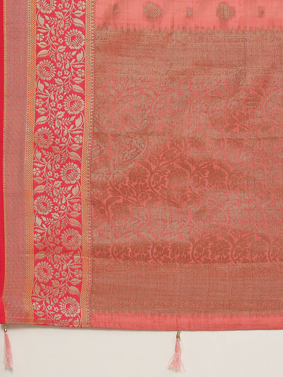 Zari Border Booti Handloom Woven Saree