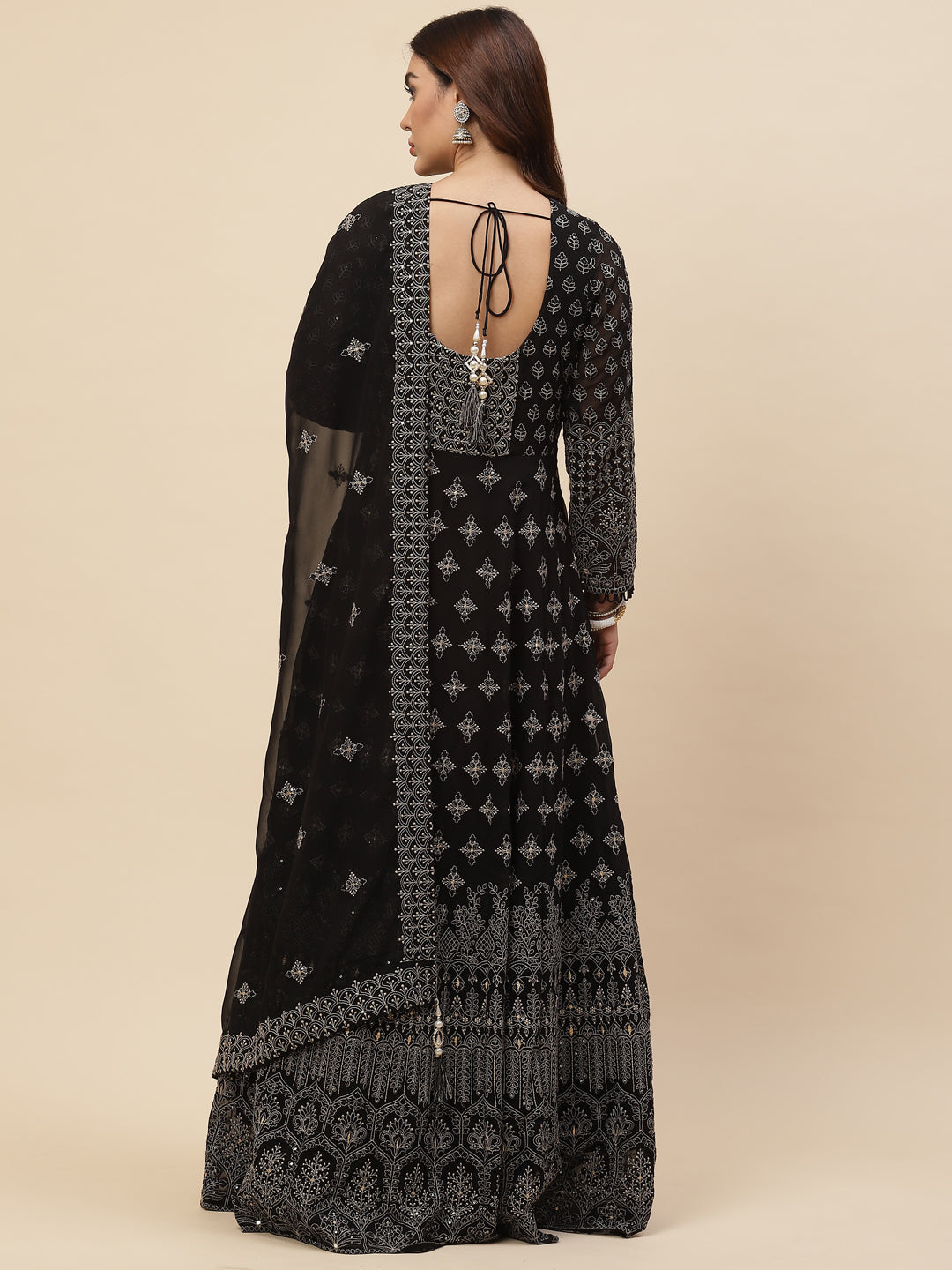Resham Jaal Georgette Kurta With Churidar &amp; Dupatta