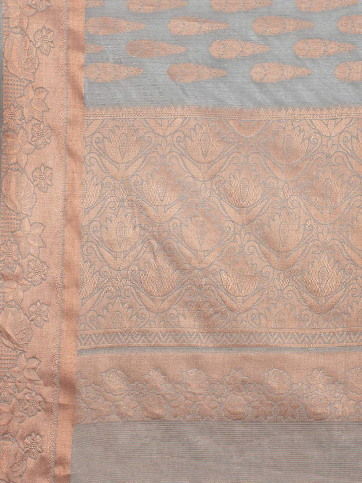 Zari Border Booti Handloom Woven Saree