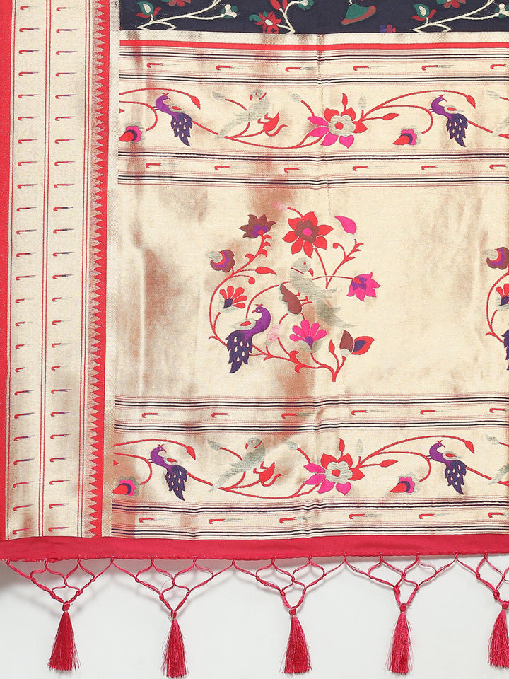 Zari Jaal Woven Handloom Saree