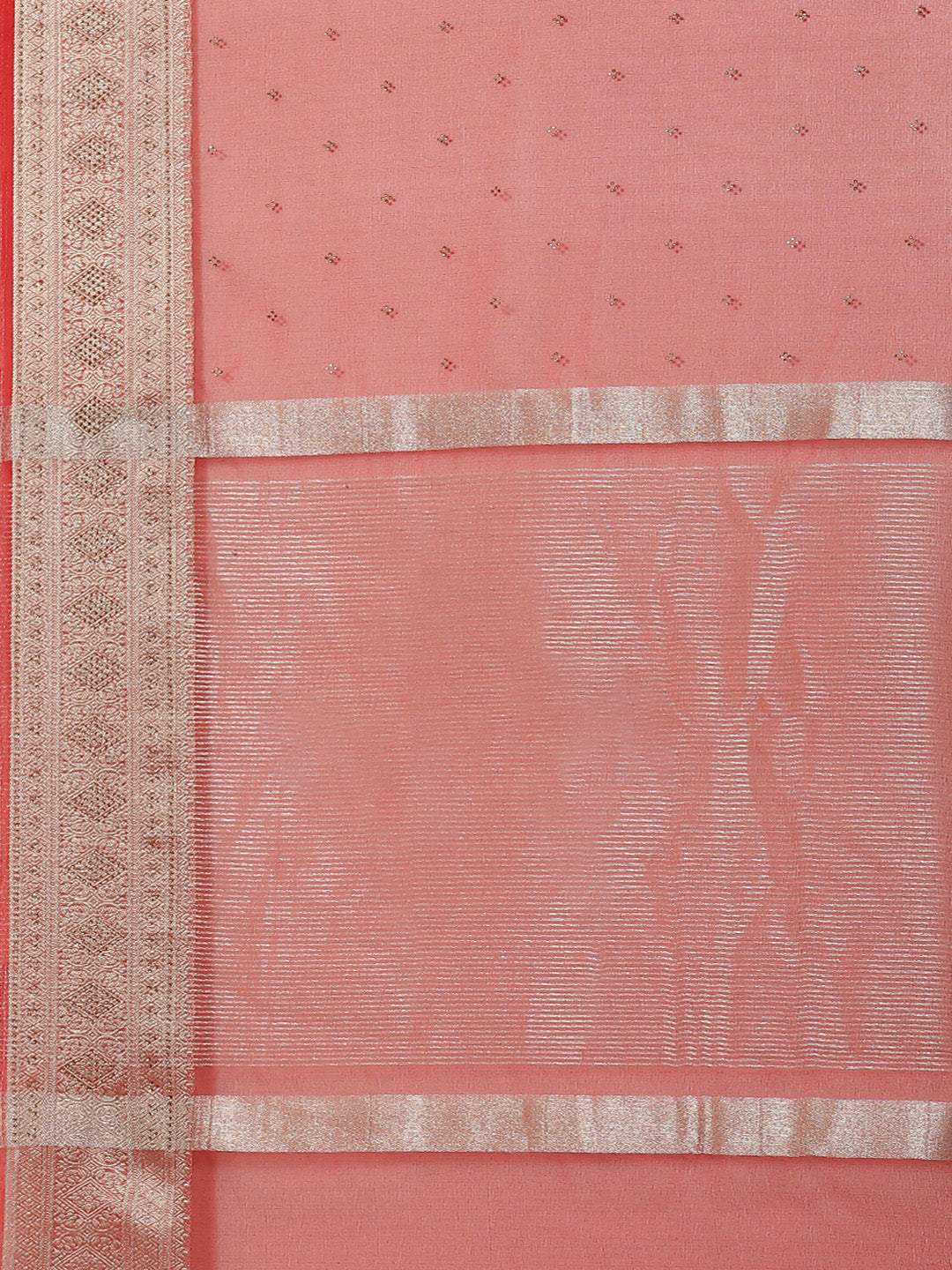 Stone Work Plain Organza Saree