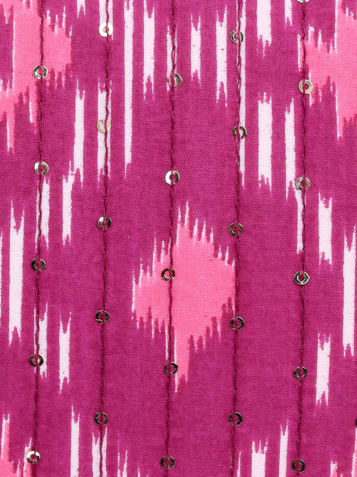 Printed Cotton Handbag With Pouch