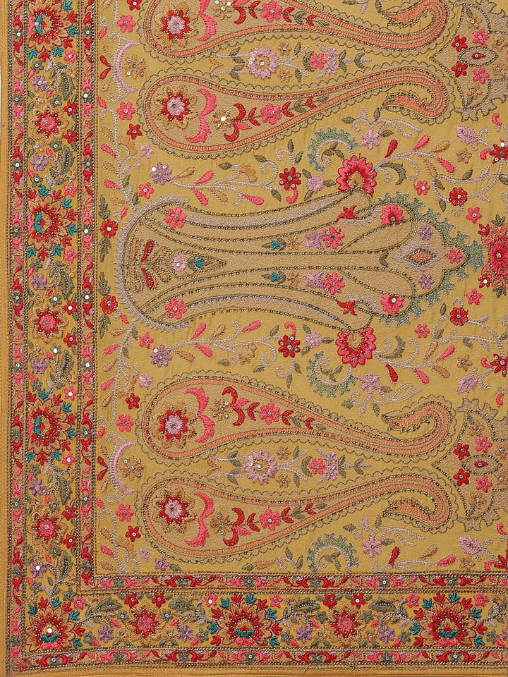 Resham Jaal Crepe Embroidered Saree