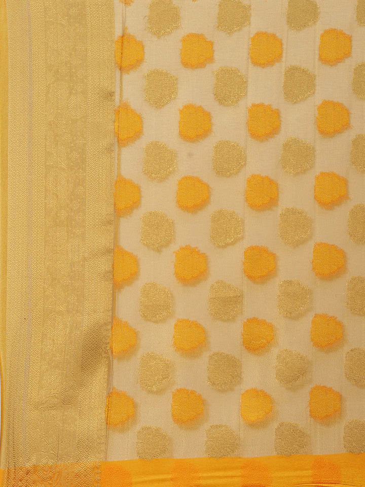Zari Border Booti Art Handloom Woven Saree