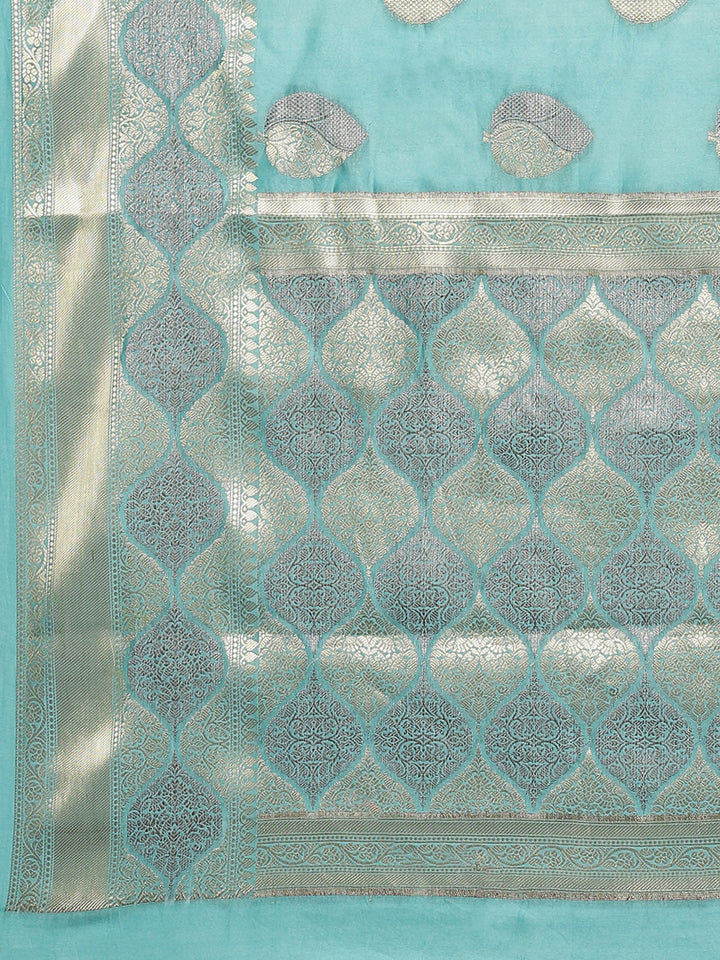 Zari Border Booti Cotton Woven Saree
