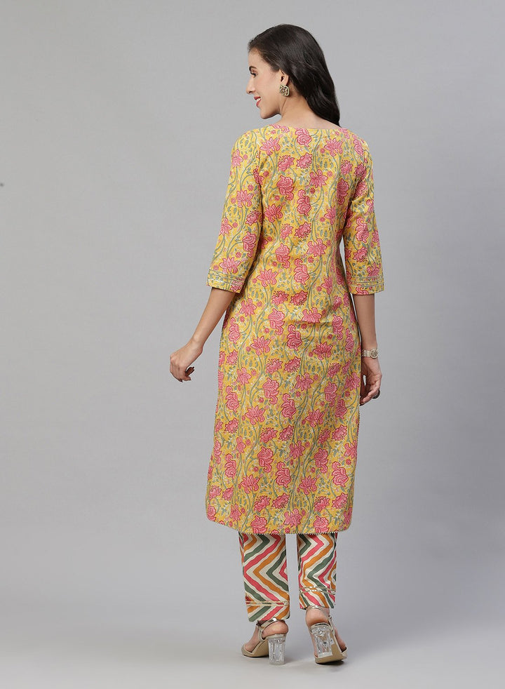 Printed Cotton Kurti With Pant