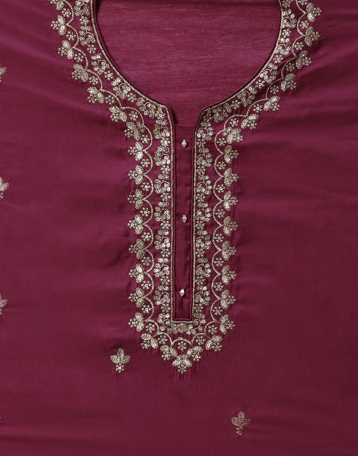 Embroidered Chanderi Suit Piece