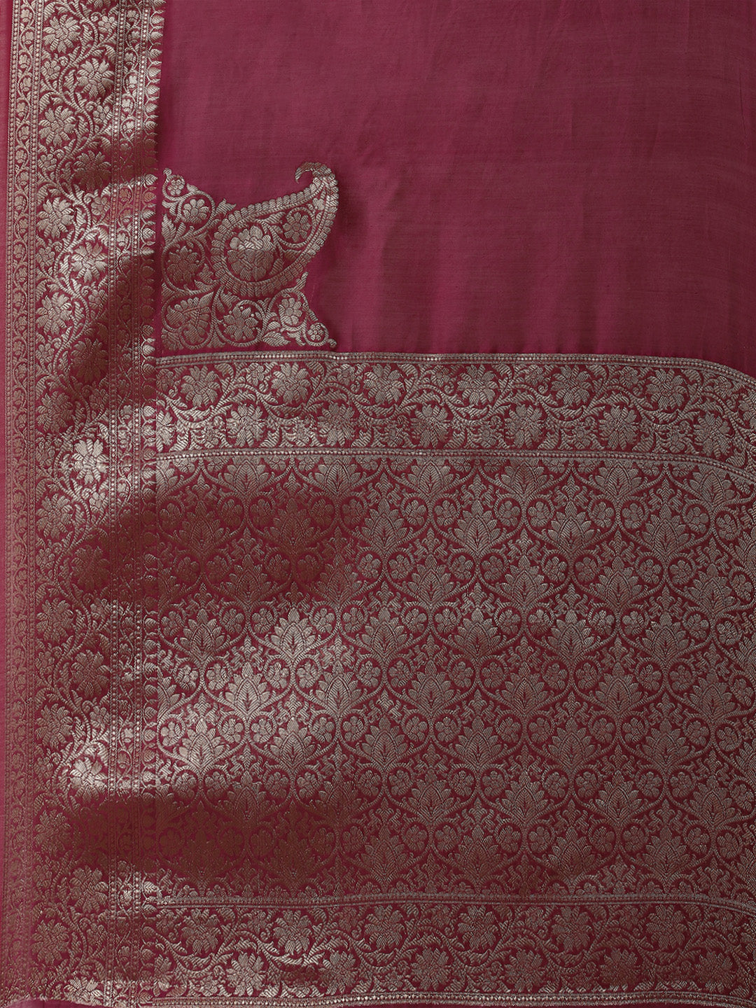 Plain Zari Border Cotton Woven Saree