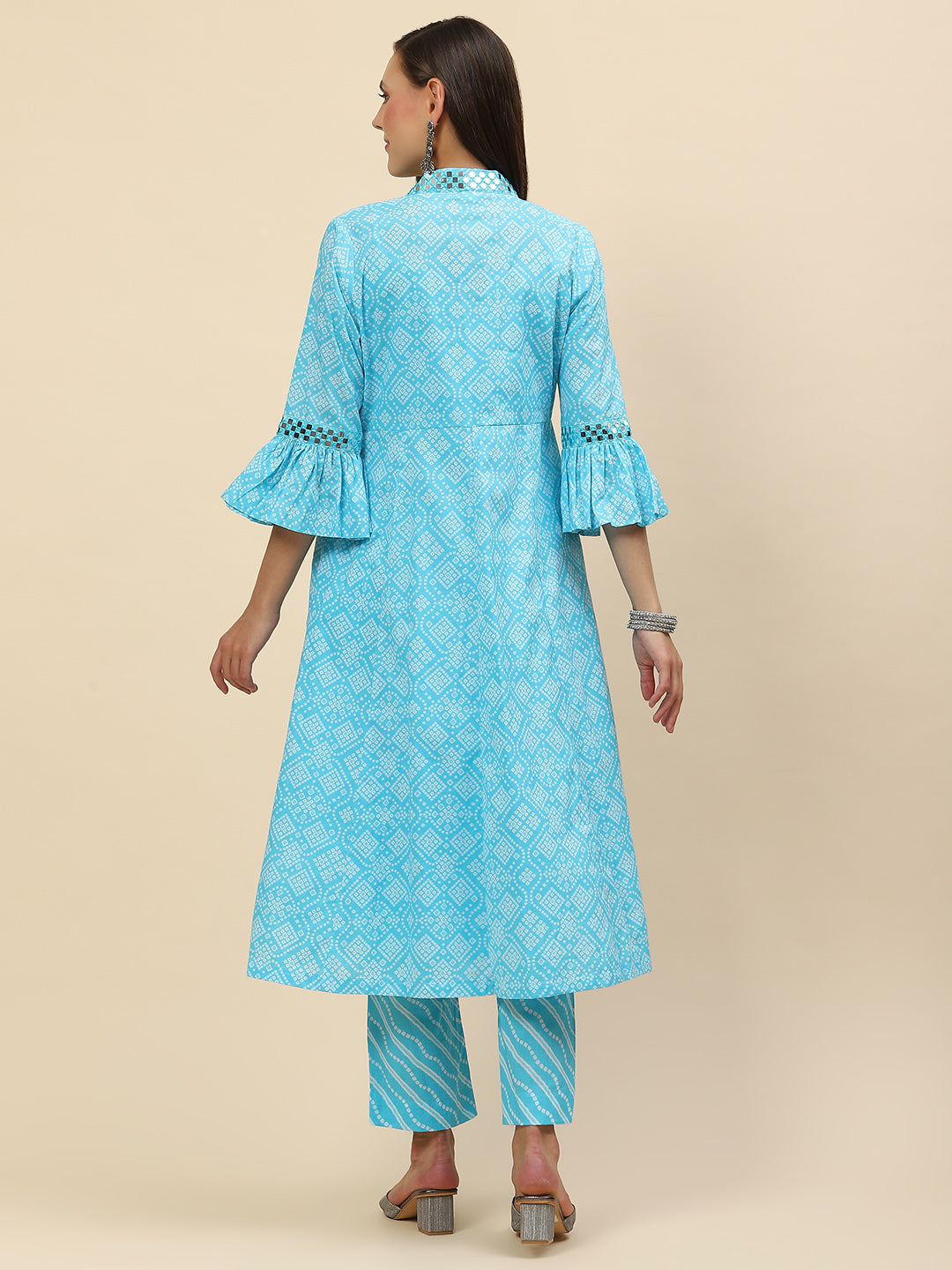 Printed Cotton kurta With Pants &amp; Jacket