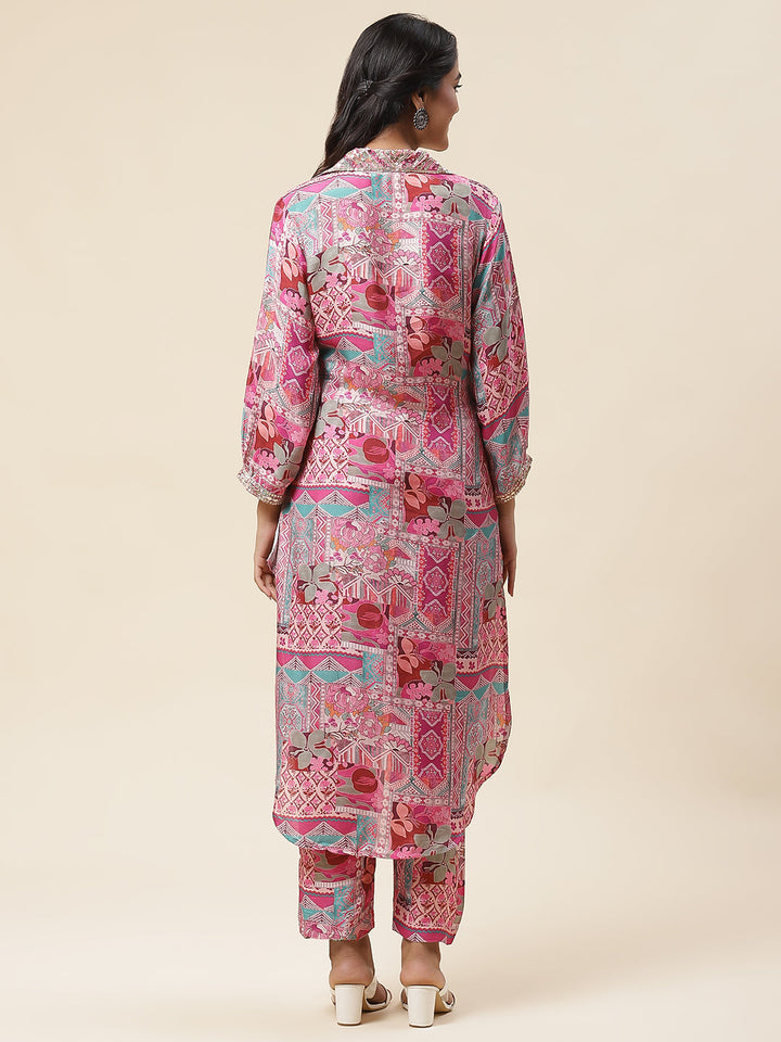 Printed Muslin Kurta With Pants