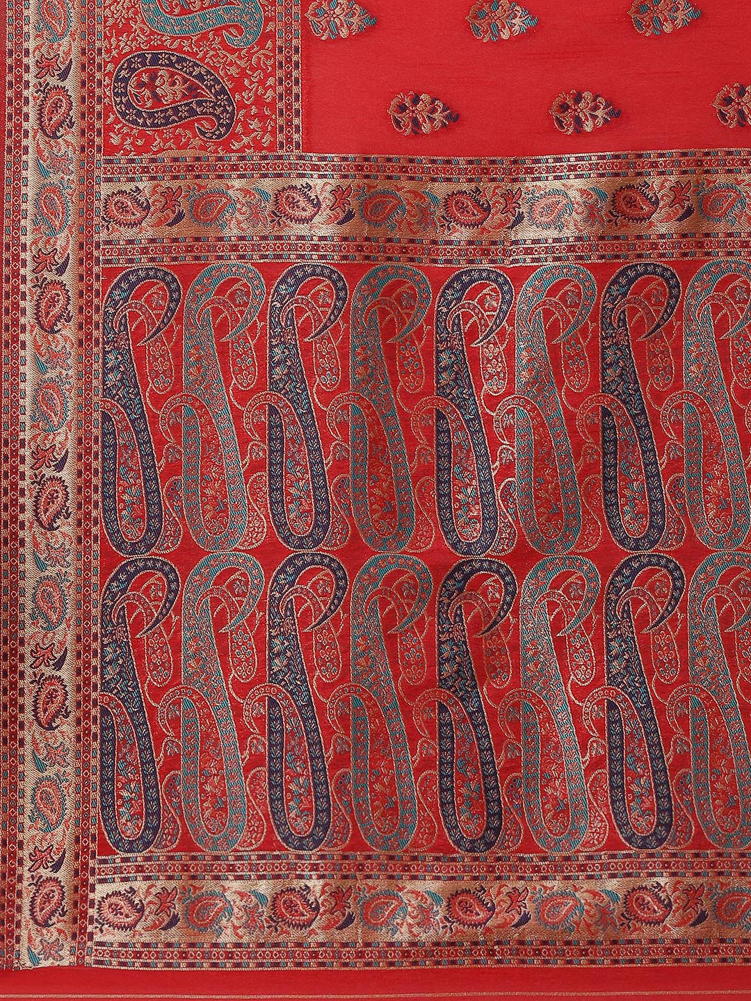 Zari Border Booti Handloom Woven Saree