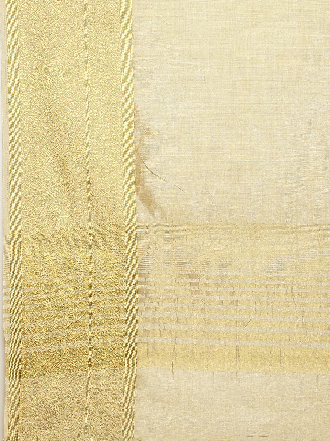 Plain Zari Border Art Handloom Woven Saree