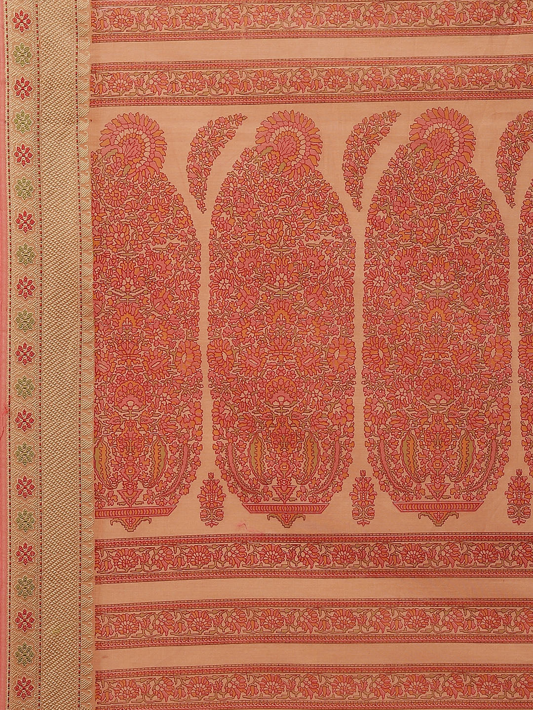 Zari Border Booti Printed Cotton Saree