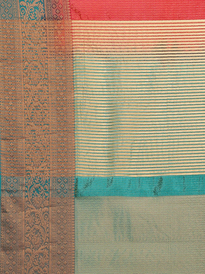 Plain Zari Border Handloom Woven Saree