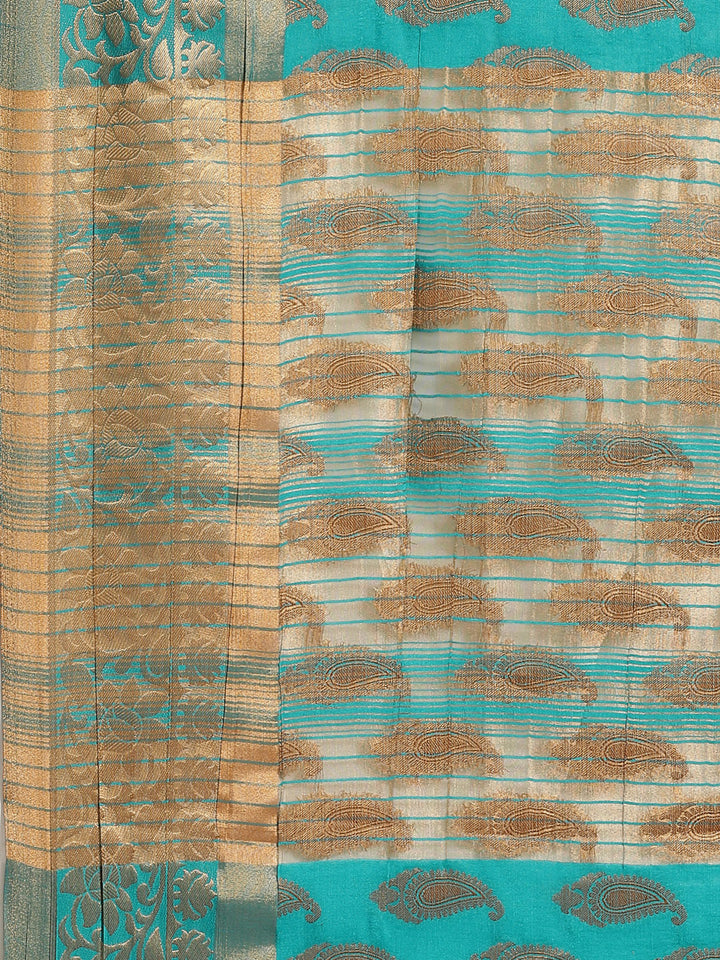 Zari Border Booti Art Handloom Woven Saree