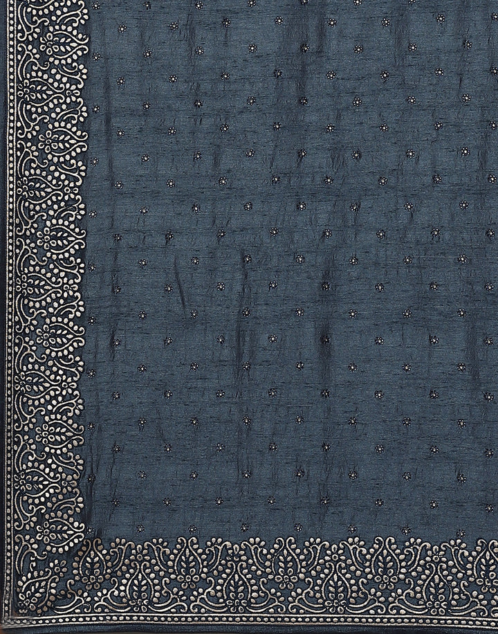 Dupion Silk Embroidery Saree
