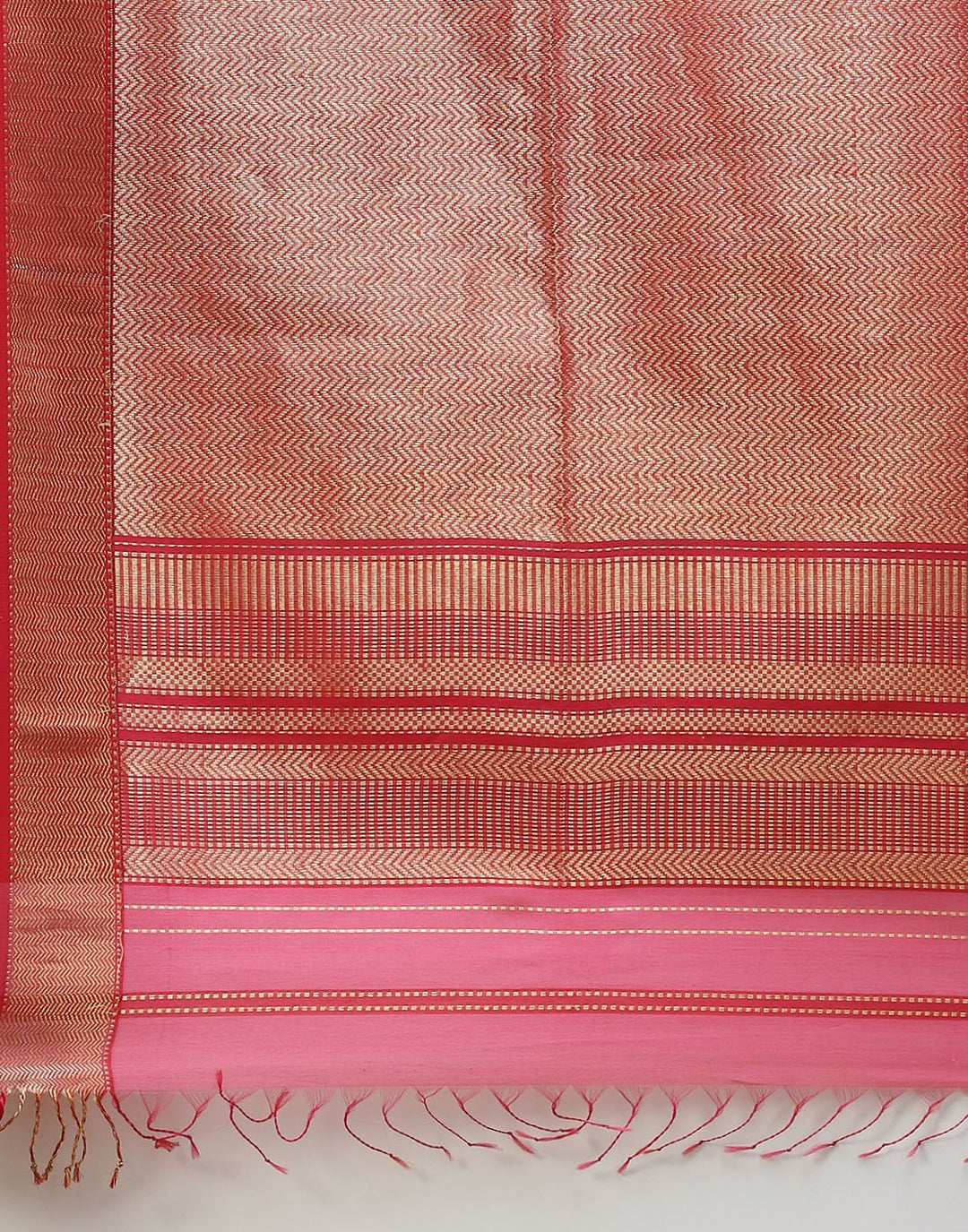 Woven Cotton Pink and Lake Blue Saree