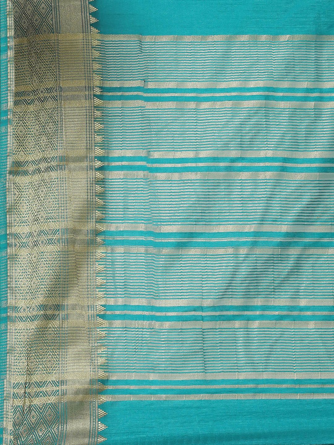 Plain Zari Border Handloom Woven Saree