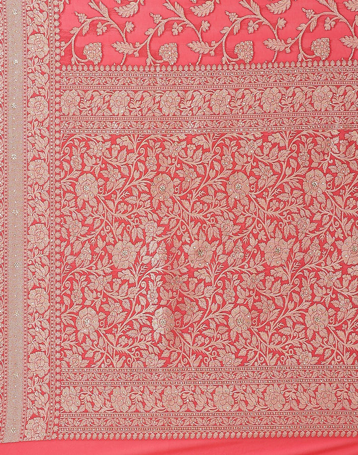 MBZ Meena Bazaar-Zari Jaal Art Georgette Saree