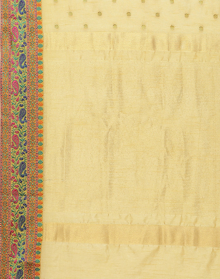 Woven Art Handloom Saree With Zari Booti Border