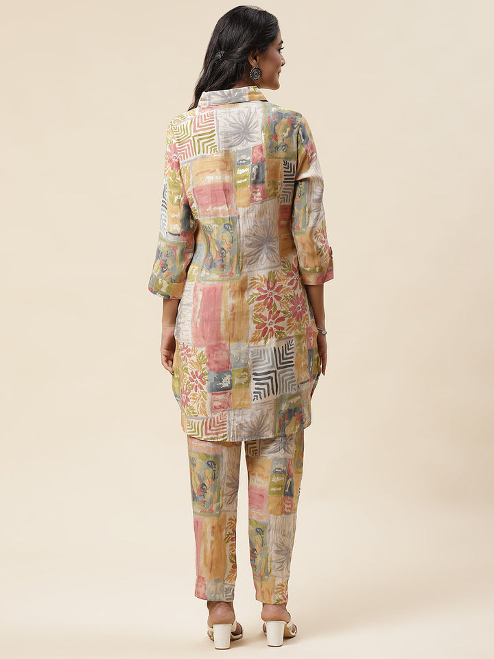 Printed Muslin Kurta With Pants