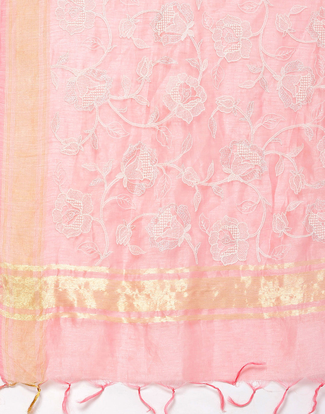 Cotton Linen Embroidery Saree