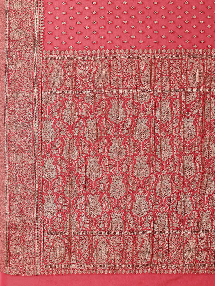 Zari Border Plain Crepe Saree