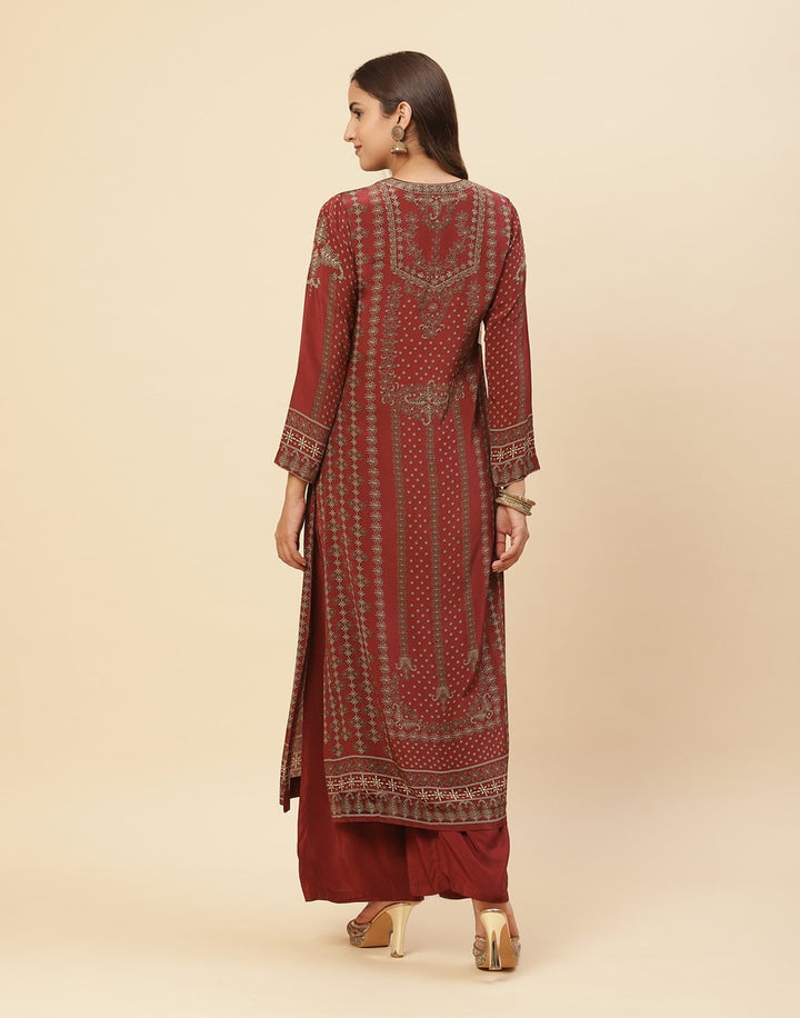 Digital Printed Crepe Salwar Kameez Stitched Suit With Georgette Dupatta