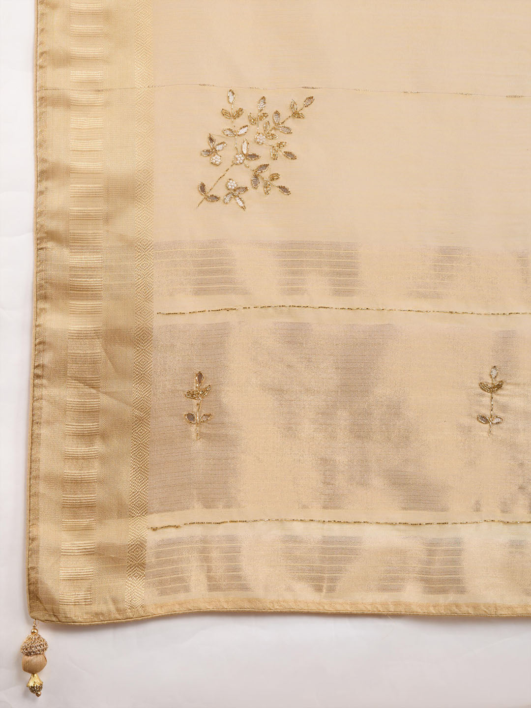 Embroidered Linen Blend Saree