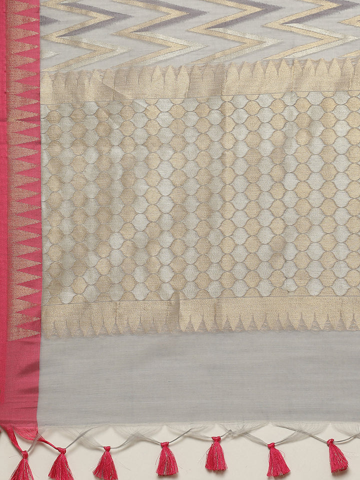 Zari Jaal Cotton Woven Saree