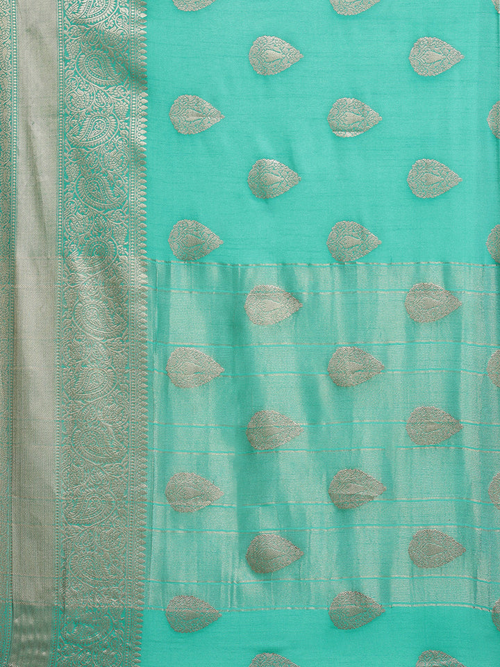 Zari Border Booti Handloom Woven Saree