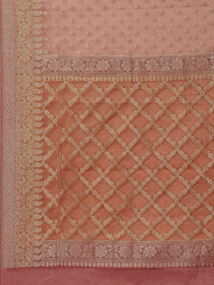 Zari Border Booti Cotton Woven Saree