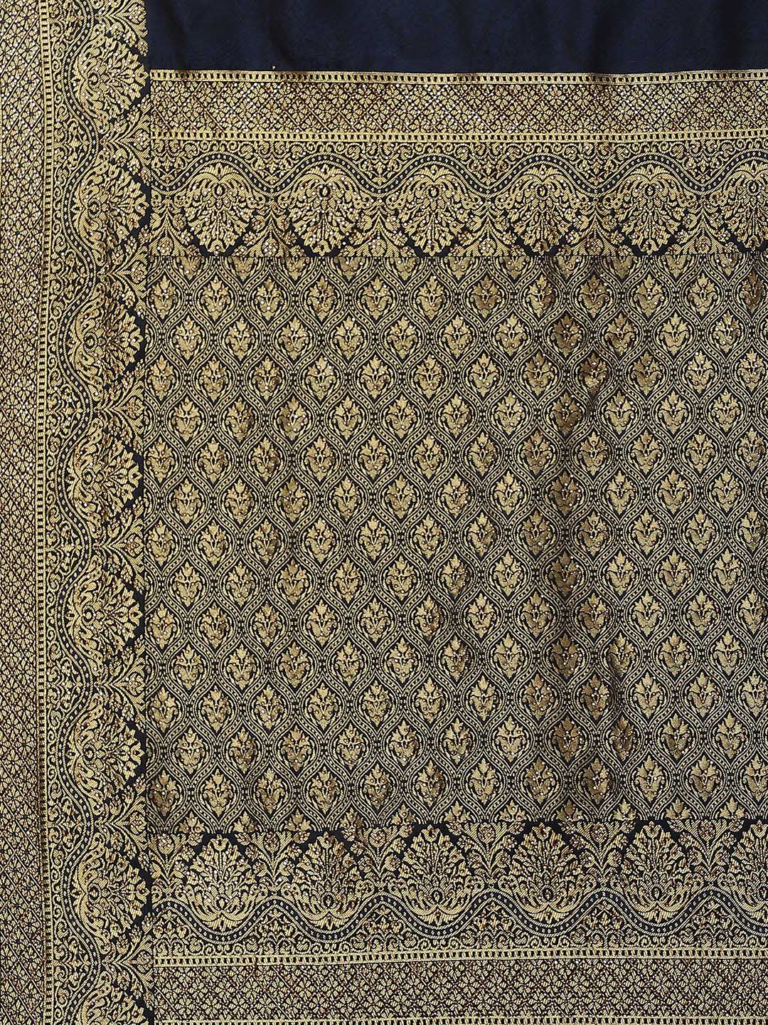 Zari Booti Embroidered Banarasi Saree
