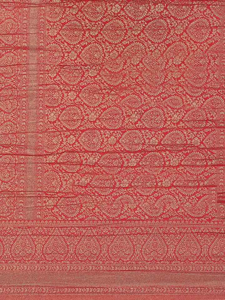 Stripes Zari Jaal Crepe Woven Saree