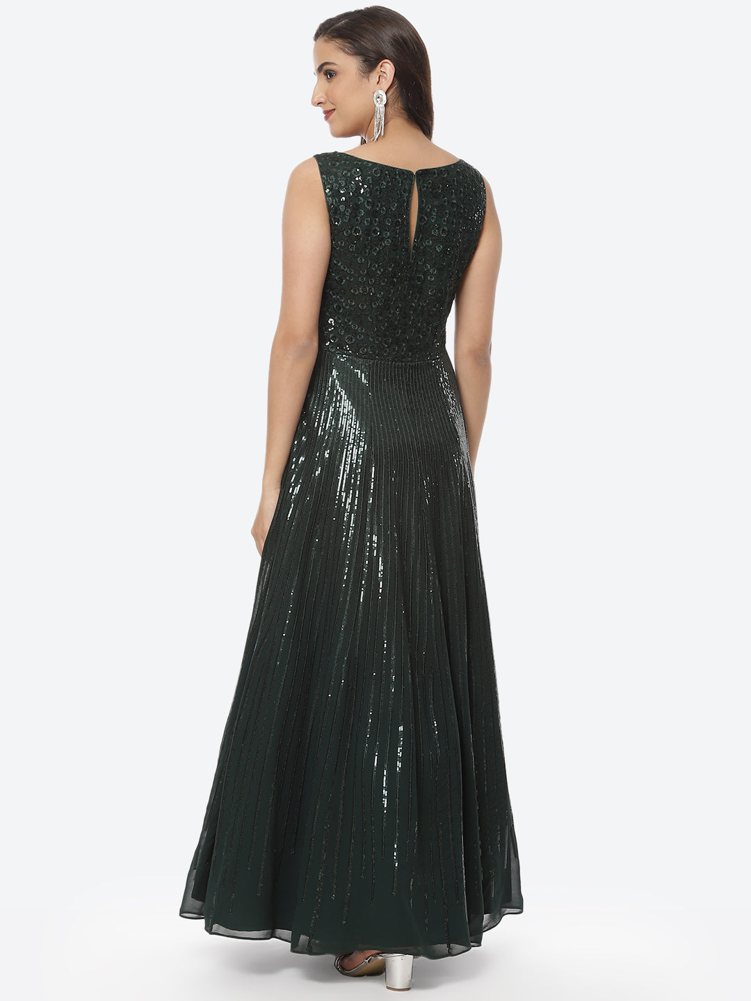 Sequin Georgette Long Dress
