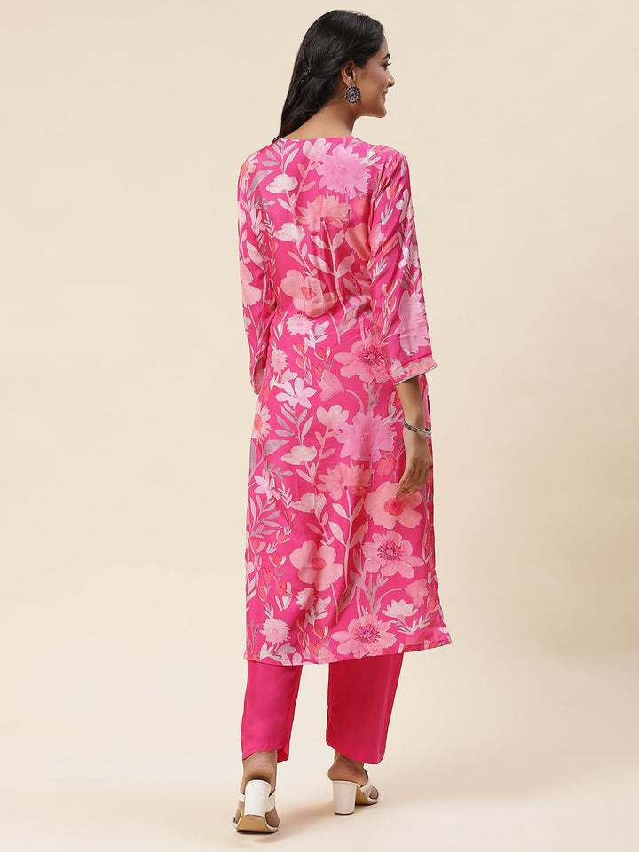 Printed Muslin Kurta With Pants