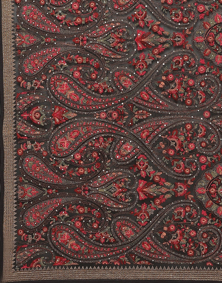 Georgette Saree With Kashmiri Work