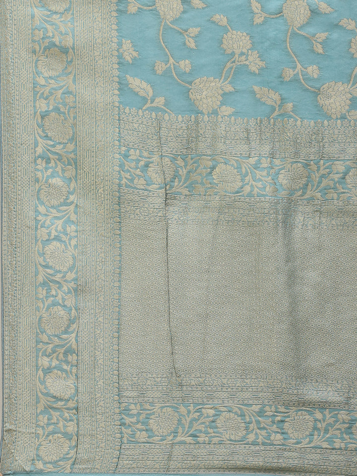 Zari Jaal Satin Woven Saree