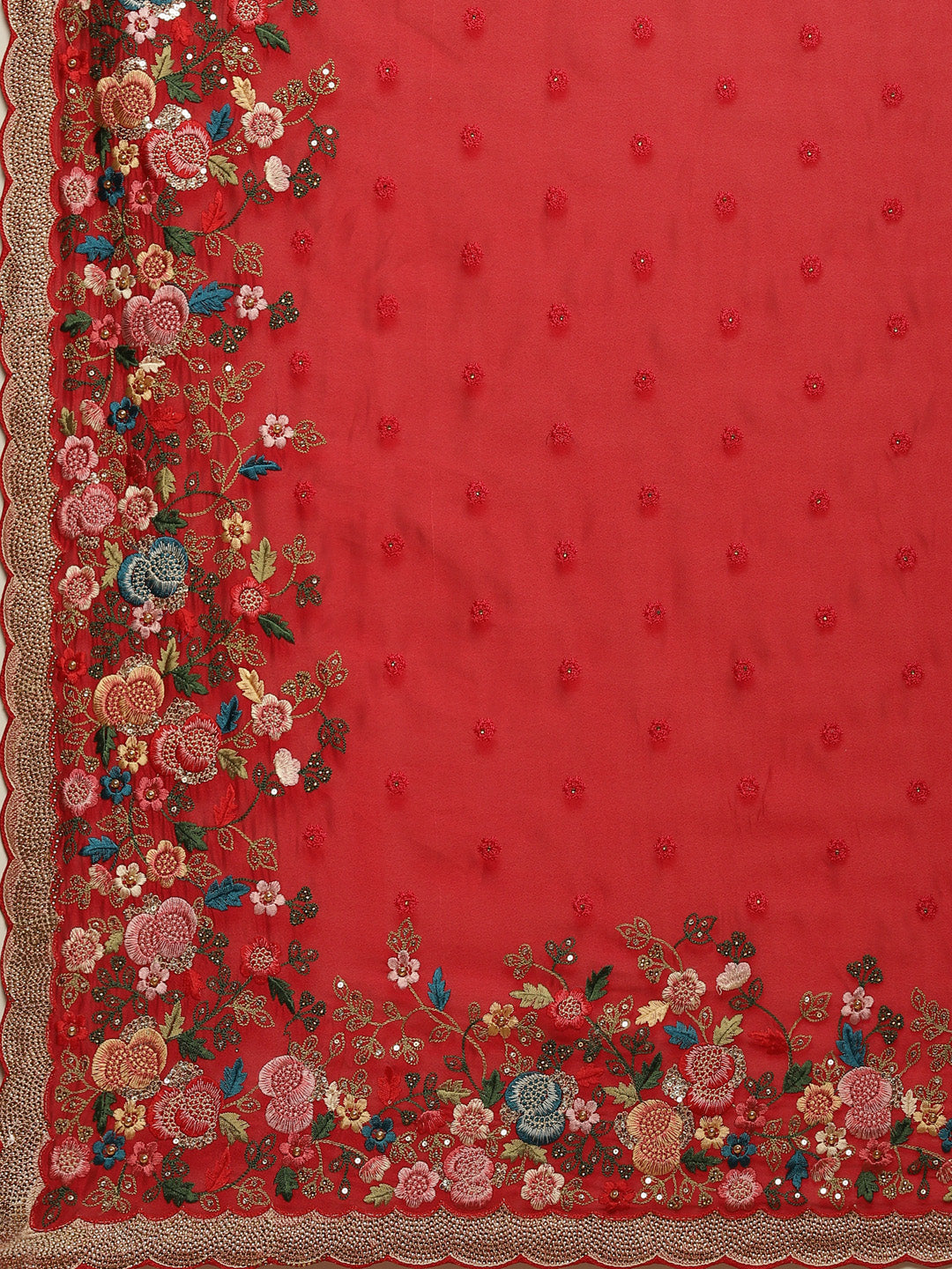 Resham Border Embroidered Georgette Saree