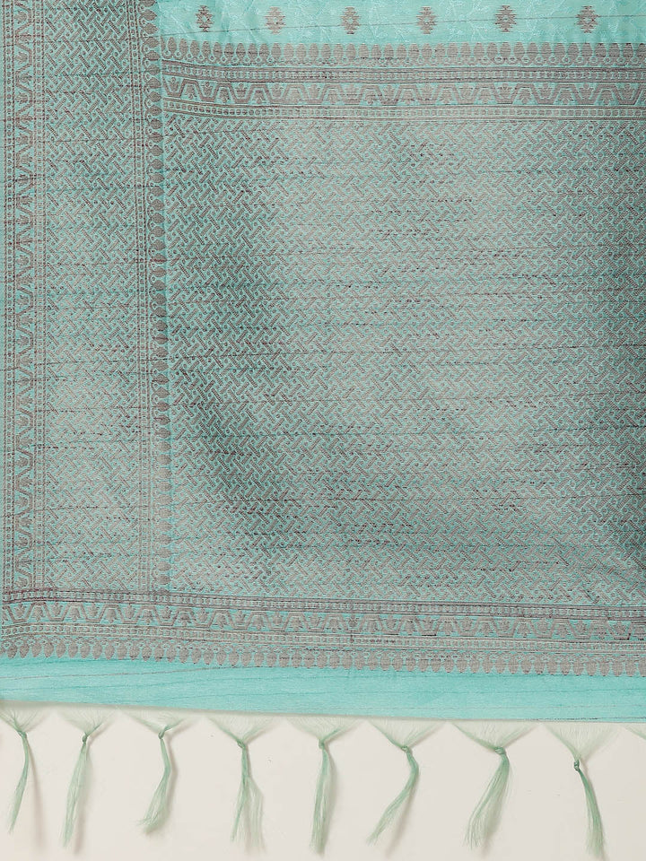 Zari Booti Tussar Woven Saree
