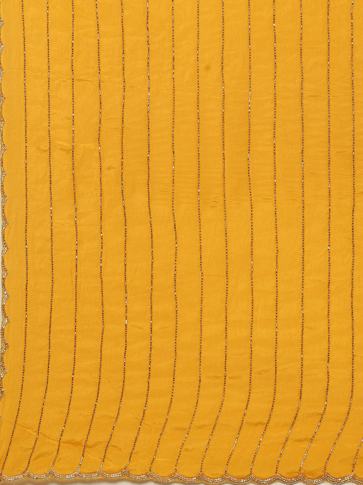 Cutdana Embroidered Crepe Saree