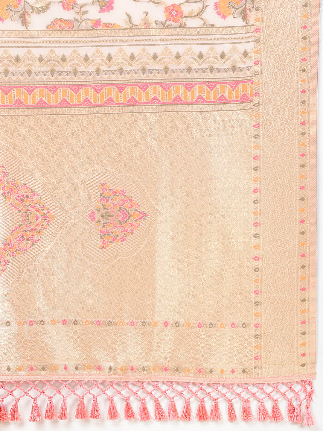Resh Zari Border Woven Organza Saree