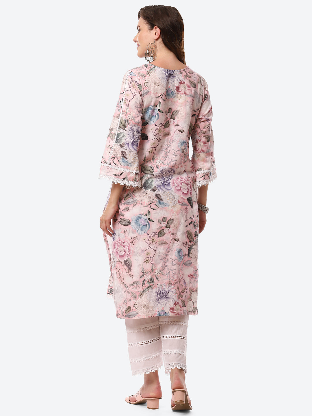 Digital Floral Printed Cotton Kurta With Pant