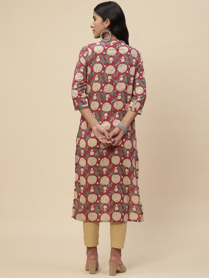 Floral Printed Cotton Kurta