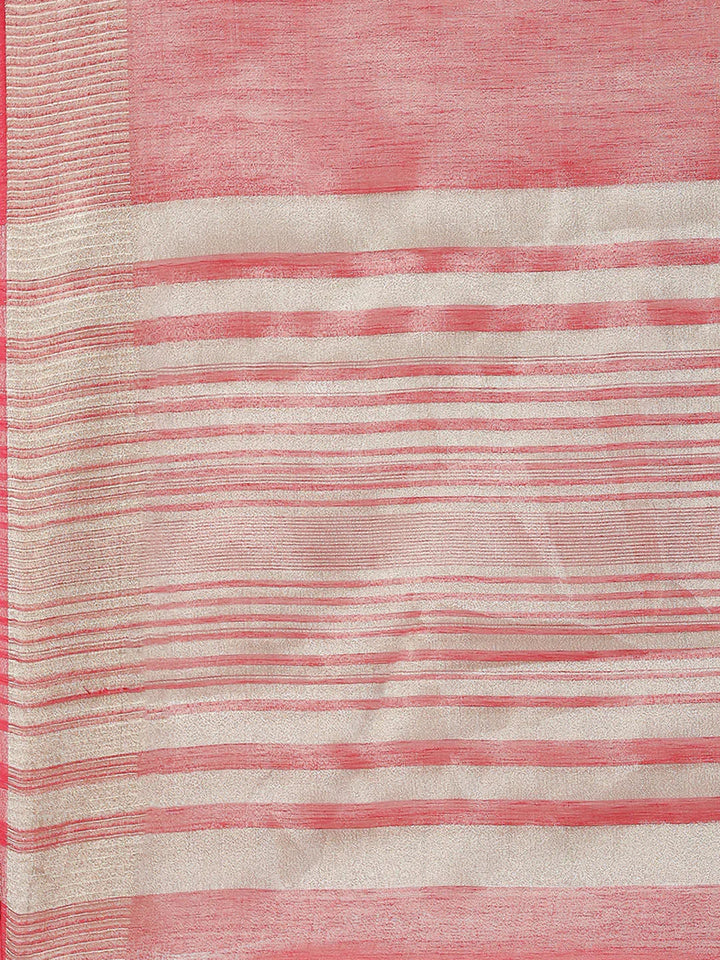 Plain Zari Border  Handloom Woven Saree