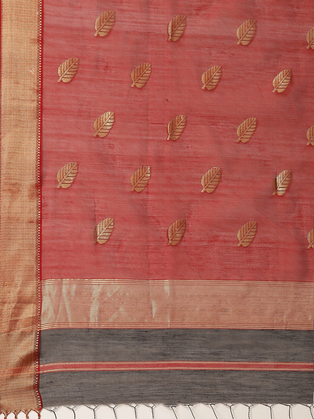 Zari Border Booti Cotton Woven Saree